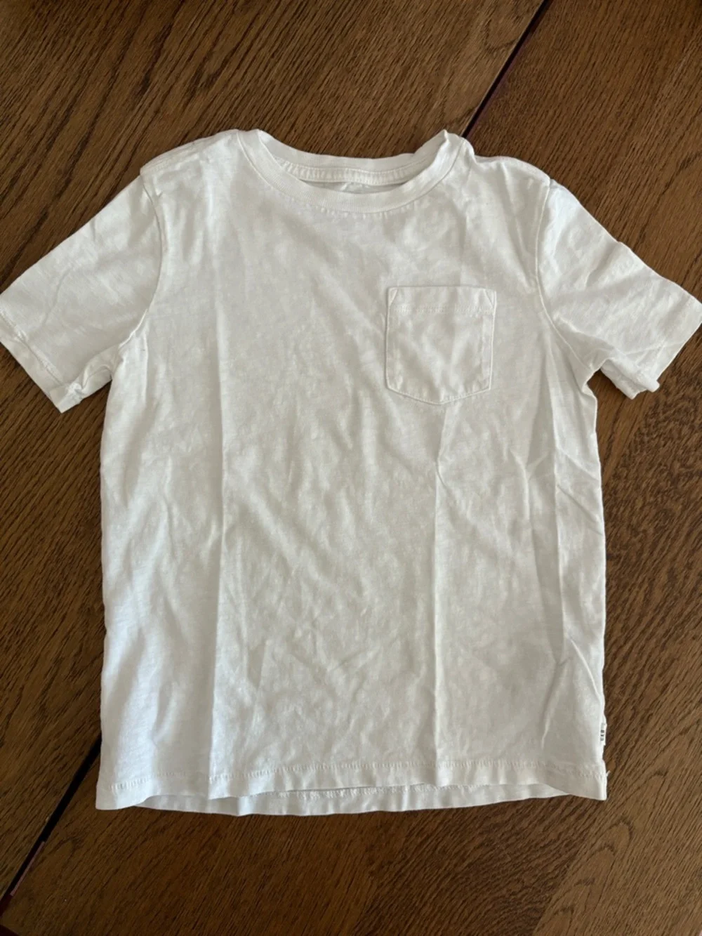 GAP Kids 6-7 Organic Cotton' White Pocket Tee - Classic Short Sleeve